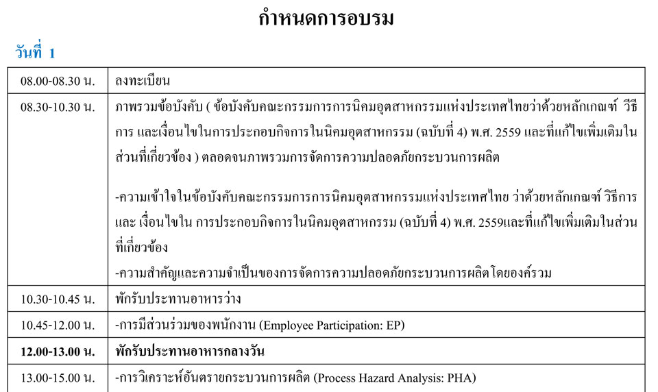 ผู้ตรวจประเมินภายในการจัดการความปลอดภัยกระบวนการผลิต